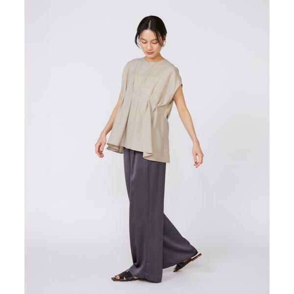イネド（INED）/《大きいサイズ》イージーワイドサテンパンツ
