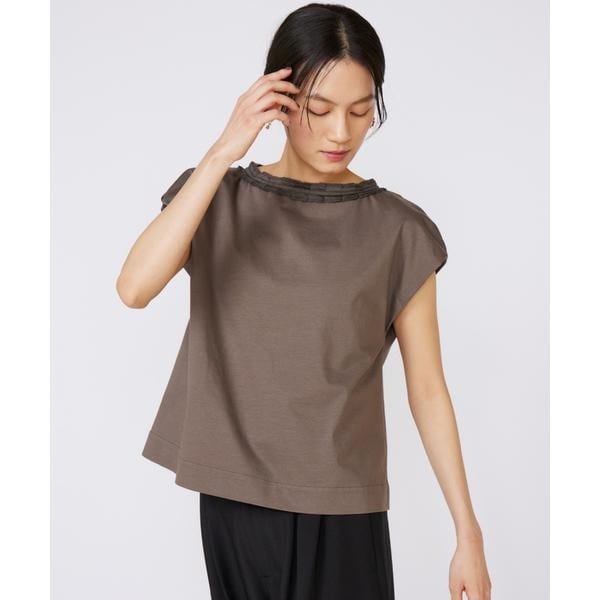 イネド（INED）/《大きいサイズ》タックフリルカットソー