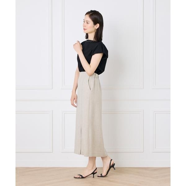 イネド（INED）/《大きいサイズ》タックフリルカットソー