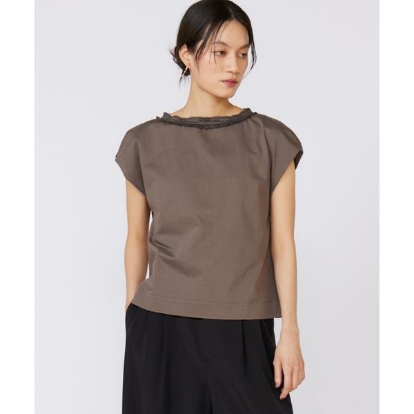 イネド（INED）/《大きいサイズ》タックフリルカットソー