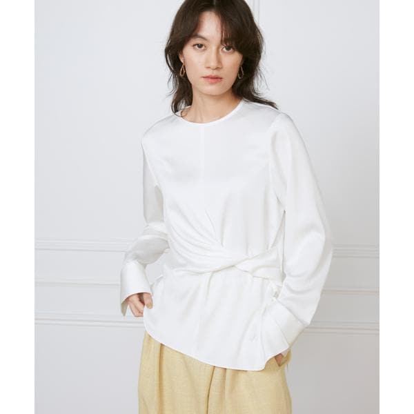 イネド（INED）/《大きいサイズ》ウエストひねりブラウス《la veille by SUPERIOR CLOSET》