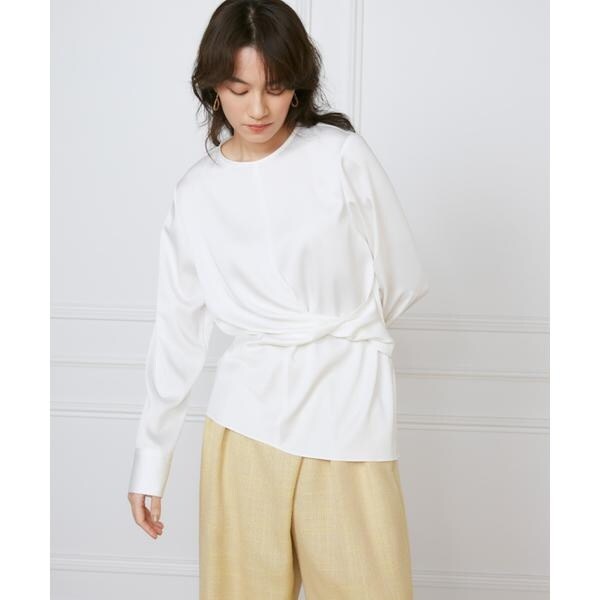 イネド（INED）/《大きいサイズ》ウエストひねりブラウス《la veille by SUPERIOR CLOSET》