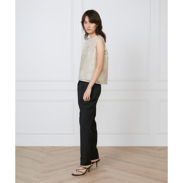 イネド（INED）/《大きいサイズ》フロントタックパンツ《la veille by SUPERIOR CLOSET》