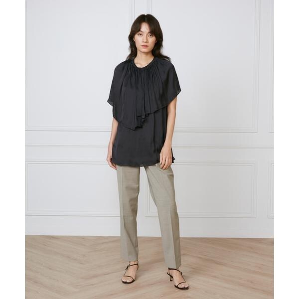 イネド（INED）/《大きいサイズ》フロントタックパンツ《la veille by SUPERIOR CLOSET》