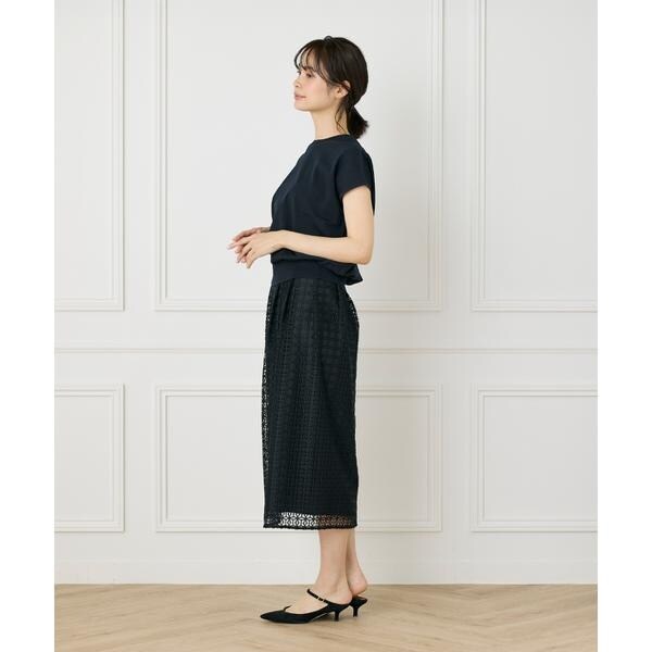 イネド（INED）/《大きいサイズ》《WEB限定》フレンチスリーブサマーニット