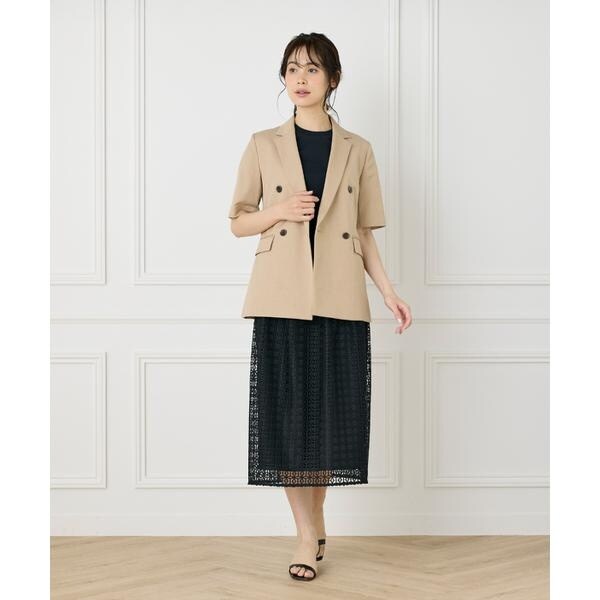 イネド（INED）/《大きいサイズ》《WEB限定》フレンチスリーブサマーニット