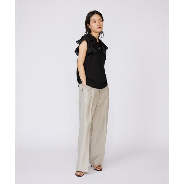 イネド（INED）/《大きいサイズ》ラッフルカラードッキングプルオーバー