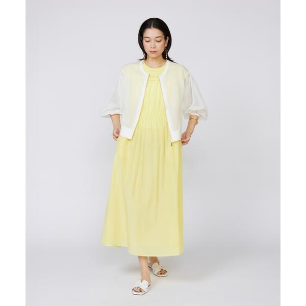 イネド（INED）/《大きいサイズ》シアーニットジップアップカーディガン