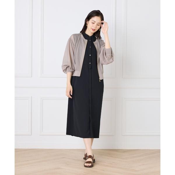 イネド（INED）/《大きいサイズ》シアーニットジップアップカーディガン