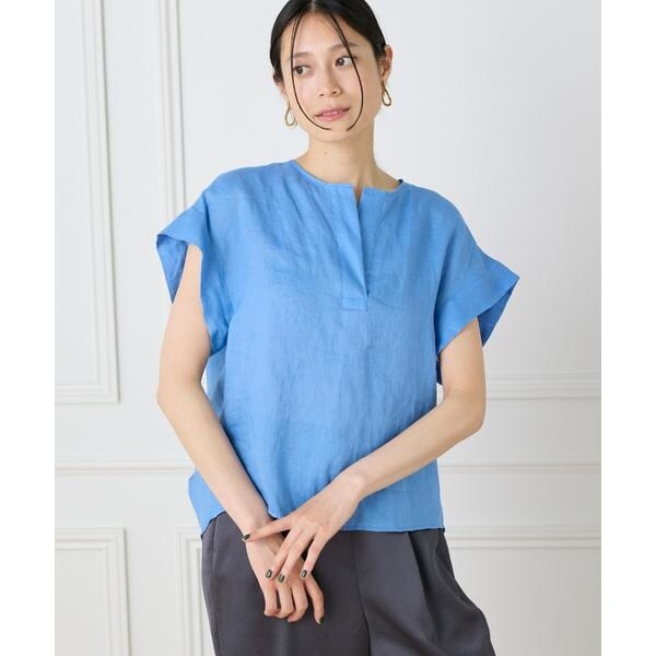 イネド（INED）/《大きいサイズ》リネンスキッパーブラウス