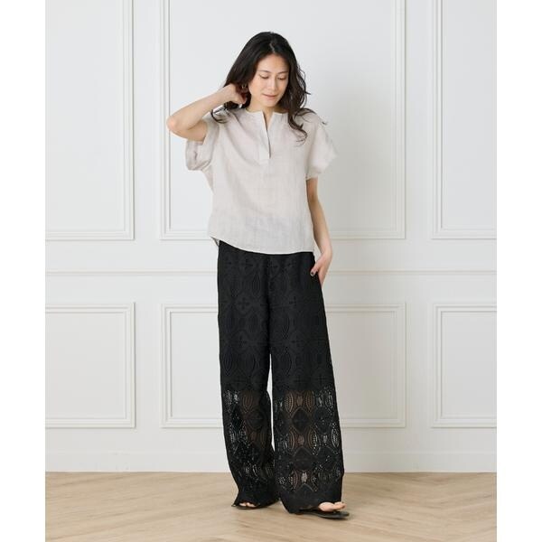 イネド（INED）/《大きいサイズ》リネンスキッパーブラウス