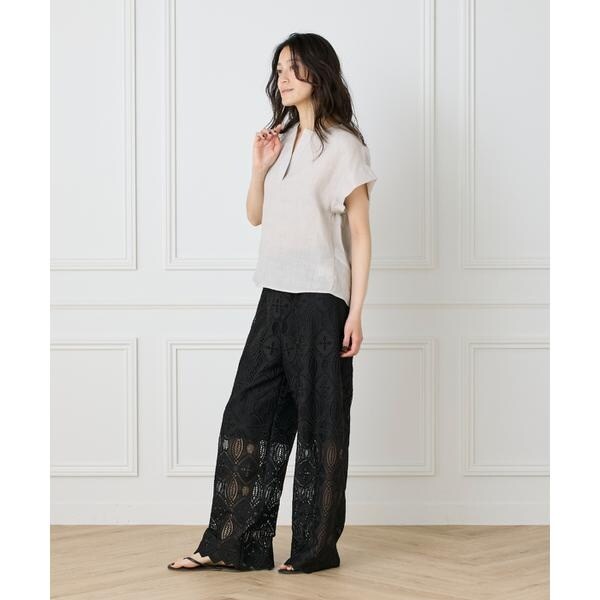 イネド（INED）/《大きいサイズ》リネンスキッパーブラウス