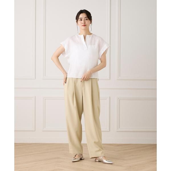 イネド（INED）/《大きいサイズ》リネンスキッパーブラウス