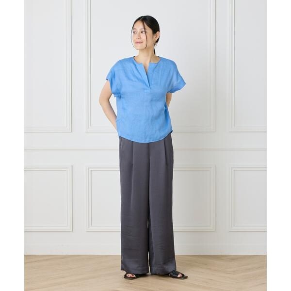 イネド（INED）/《大きいサイズ》リネンスキッパーブラウス