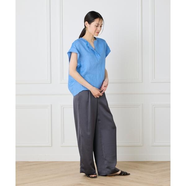 イネド（INED）/《大きいサイズ》リネンスキッパーブラウス