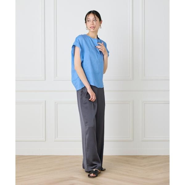 イネド（INED）/《大きいサイズ》リネンスキッパーブラウス
