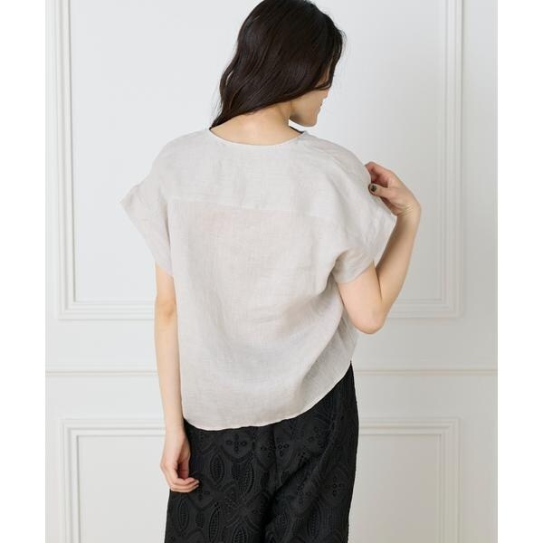 イネド（INED）/《大きいサイズ》リネンスキッパーブラウス