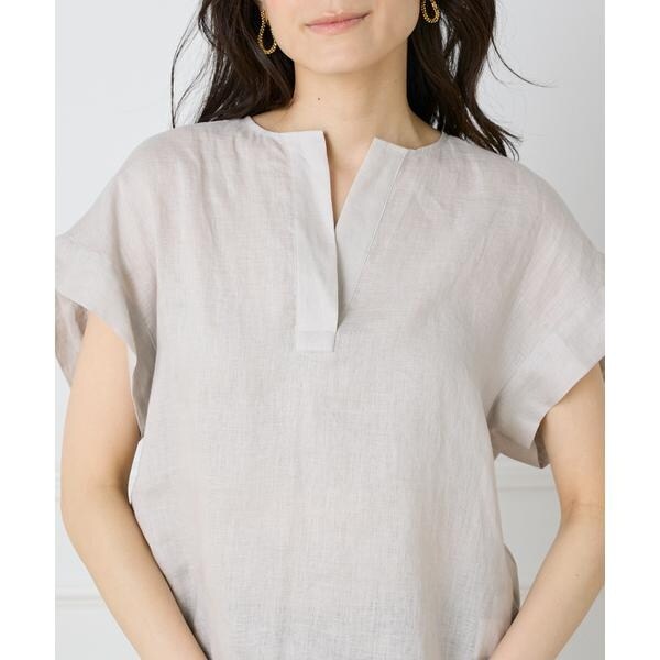 イネド（INED）/《大きいサイズ》リネンスキッパーブラウス