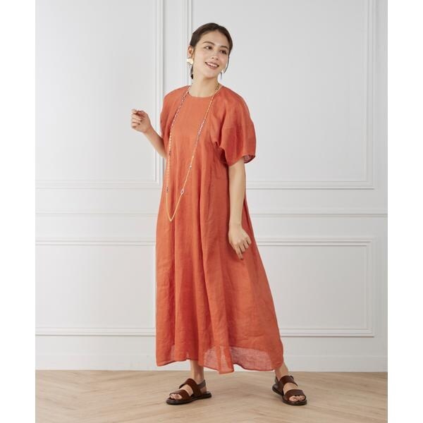 イネド（INED）/《WEB限定》ボリュームスリーブリネンワンピース