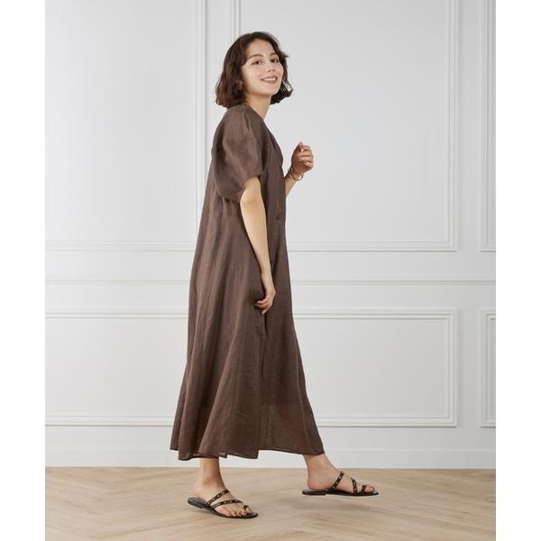 イネド（INED）/《WEB限定》ボリュームスリーブリネンワンピース