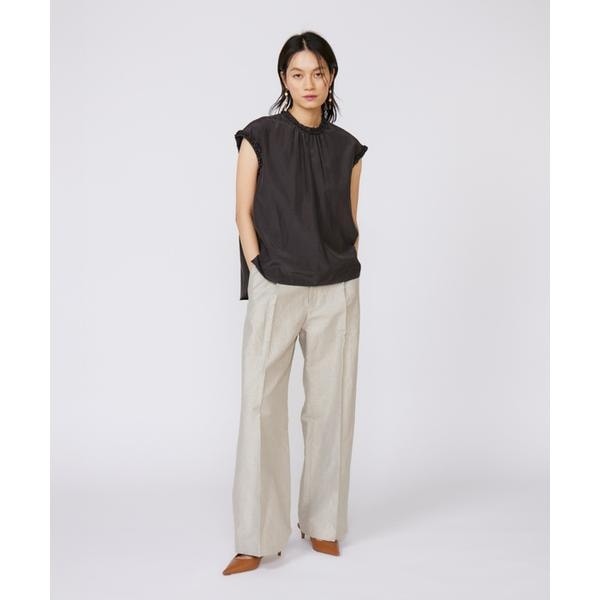 イネド（INED）/《大きいサイズ》タックフリルブラウス