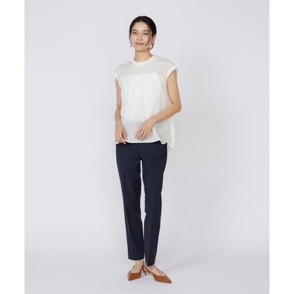 イネド（INED）/《大きいサイズ》タックフリルブラウス