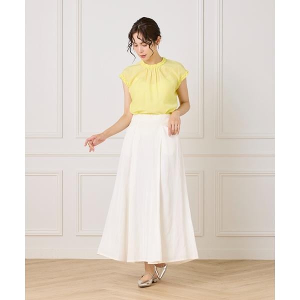 イネド（INED）/《大きいサイズ》タックフリルブラウス