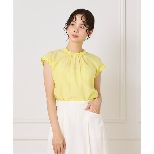 イネド（INED）/《大きいサイズ》タックフリルブラウス