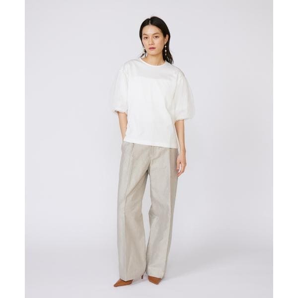 イネド（INED）/《大きいサイズ》ラメワンタックワイドパンツ