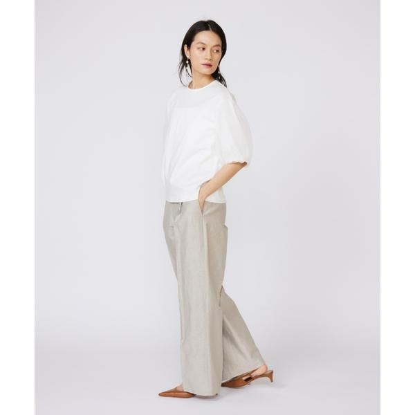 イネド（INED）/《大きいサイズ》ラメワンタックワイドパンツ