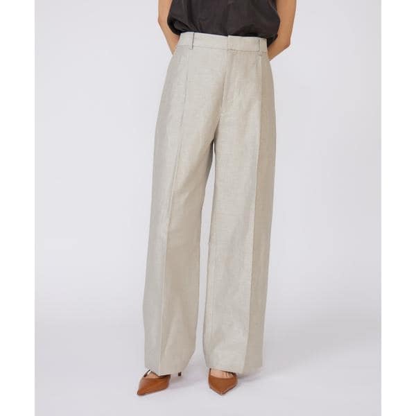 イネド（INED）/《大きいサイズ》ラメワンタックワイドパンツ