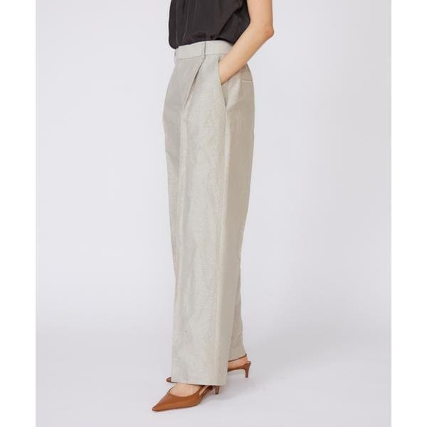 イネド（INED）/《大きいサイズ》ラメワンタックワイドパンツ