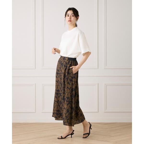 イネド（INED）/《大きいサイズ》プリントフレアスカート