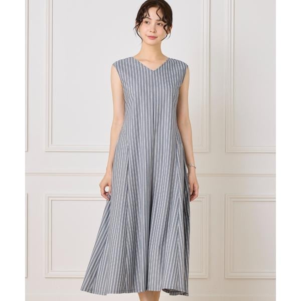 イネド（INED）/ストライプフレアカットワンピース