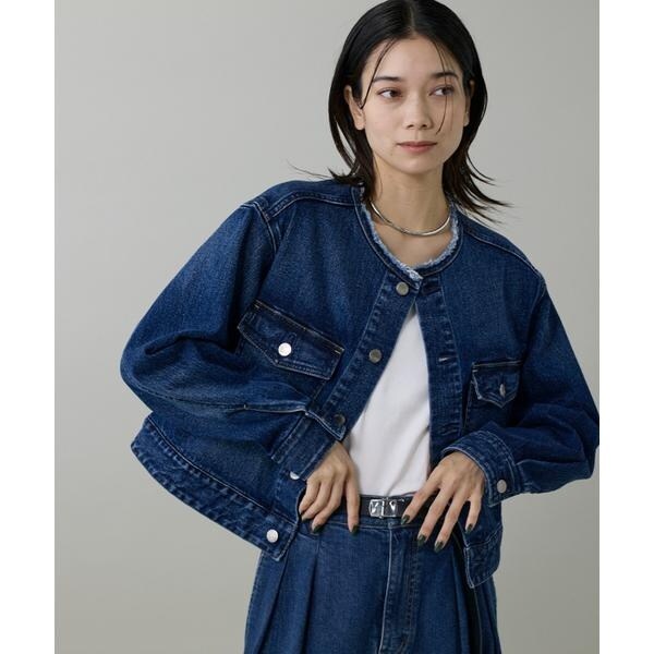 イネド（INED）/INED別注ノーカラーデニムジャケット《Healthy DENIM》