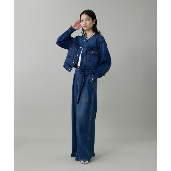 イネド（INED）/INED別注ノーカラーデニムジャケット《Healthy DENIM》