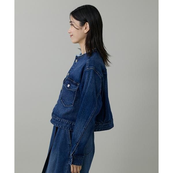 イネド（INED）/INED別注ノーカラーデニムジャケット《Healthy DENIM》