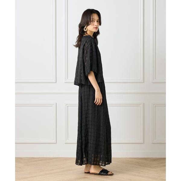 イネド（INED）/《大きいサイズ》シアーチェックバイアススカート