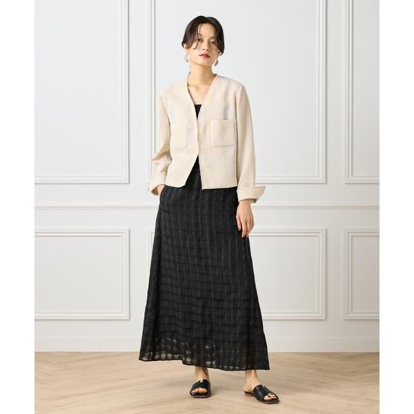 イネド（INED）/《大きいサイズ》シアーチェックバイアススカート
