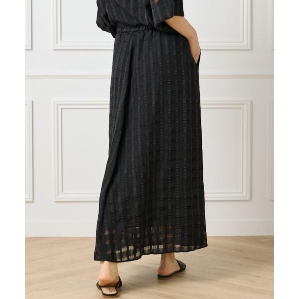 イネド（INED）/《大きいサイズ》シアーチェックバイアススカート