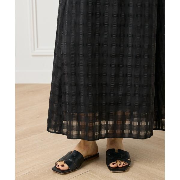 イネド（INED）/《大きいサイズ》シアーチェックバイアススカート
