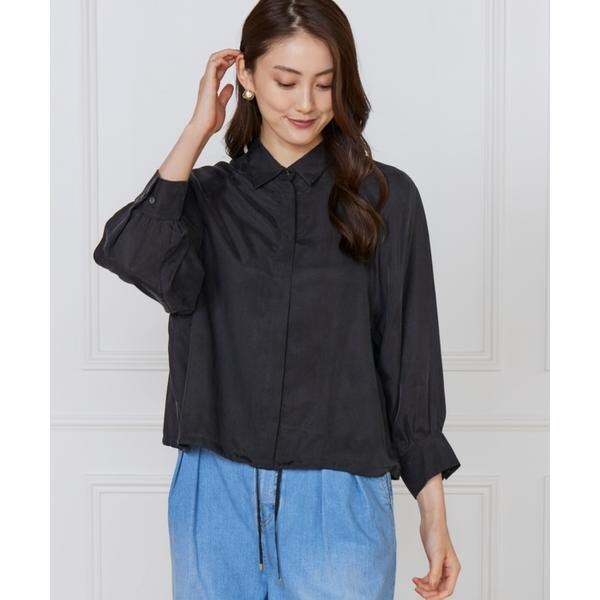 イネド（INED）/《大きいサイズ》キュプラフィブリルラグランスリーブシャツ