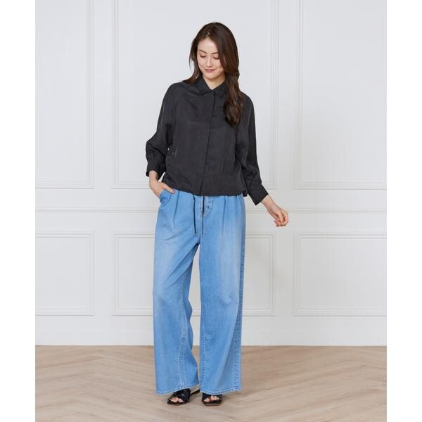 イネド（INED）/《大きいサイズ》キュプラフィブリルラグランスリーブシャツ