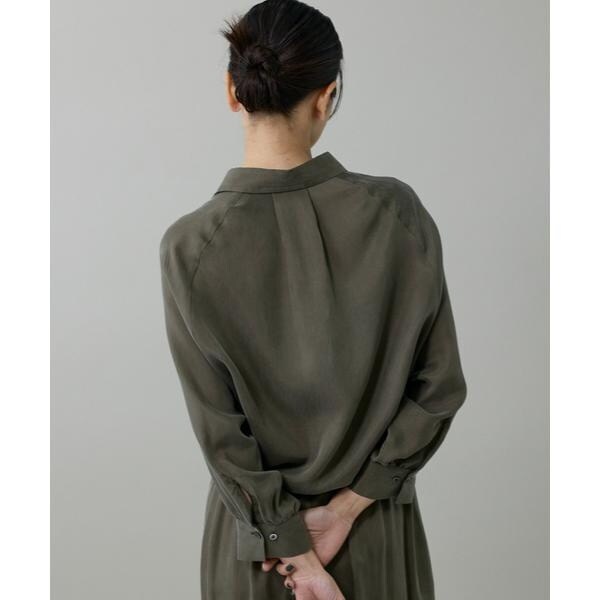 イネド（INED）/《大きいサイズ》キュプラフィブリルラグランスリーブシャツ