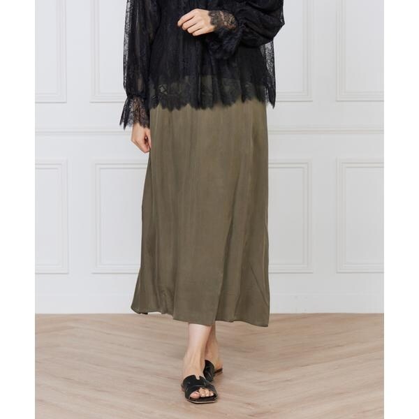 イネド（INED）/《大きいサイズ》キュプラフィブリルフレアスカート