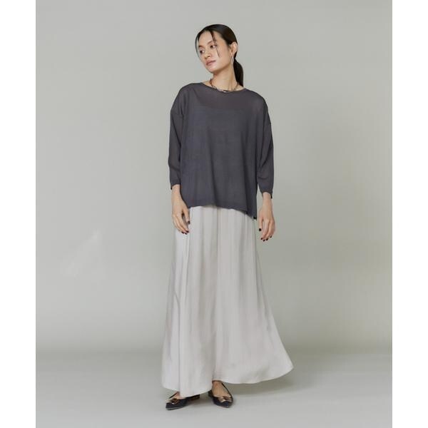 イネド（INED）/《大きいサイズ》キュプラフィブリルフレアスカート