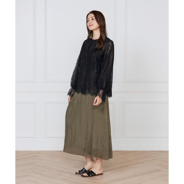 イネド（INED）/《大きいサイズ》キュプラフィブリルフレアスカート