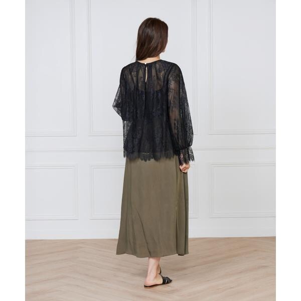 イネド（INED）/《大きいサイズ》キュプラフィブリルフレアスカート