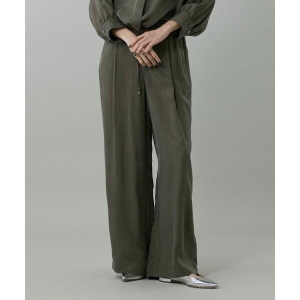 イネド（INED）/《大きいサイズ》キュプラフィブリルストレートパンツ