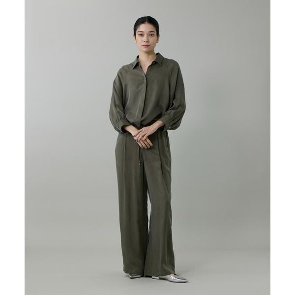 イネド（INED）/《大きいサイズ》キュプラフィブリルストレートパンツ